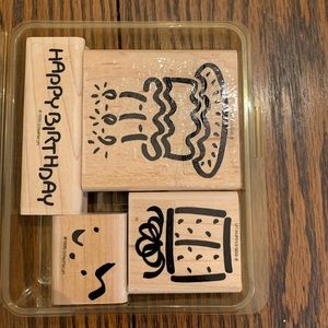 Happy Birthday rubber stamp set